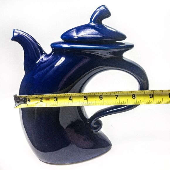 Michael Lambert ‘Struttin’ Dancing Teapot Signed Large Cobalt Blue Ceramic - Picture 11 of 12